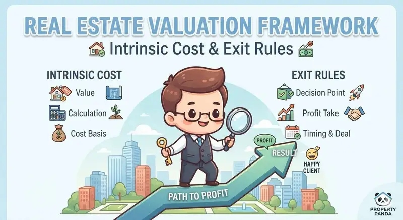 Architectural blueprint and financial charts depicting property valuation
